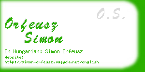 orfeusz simon business card